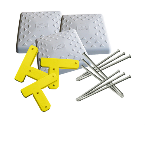 Soft Touch Set of 3, 14” Spike Down Base Covers and Mounting Tees with Spikes